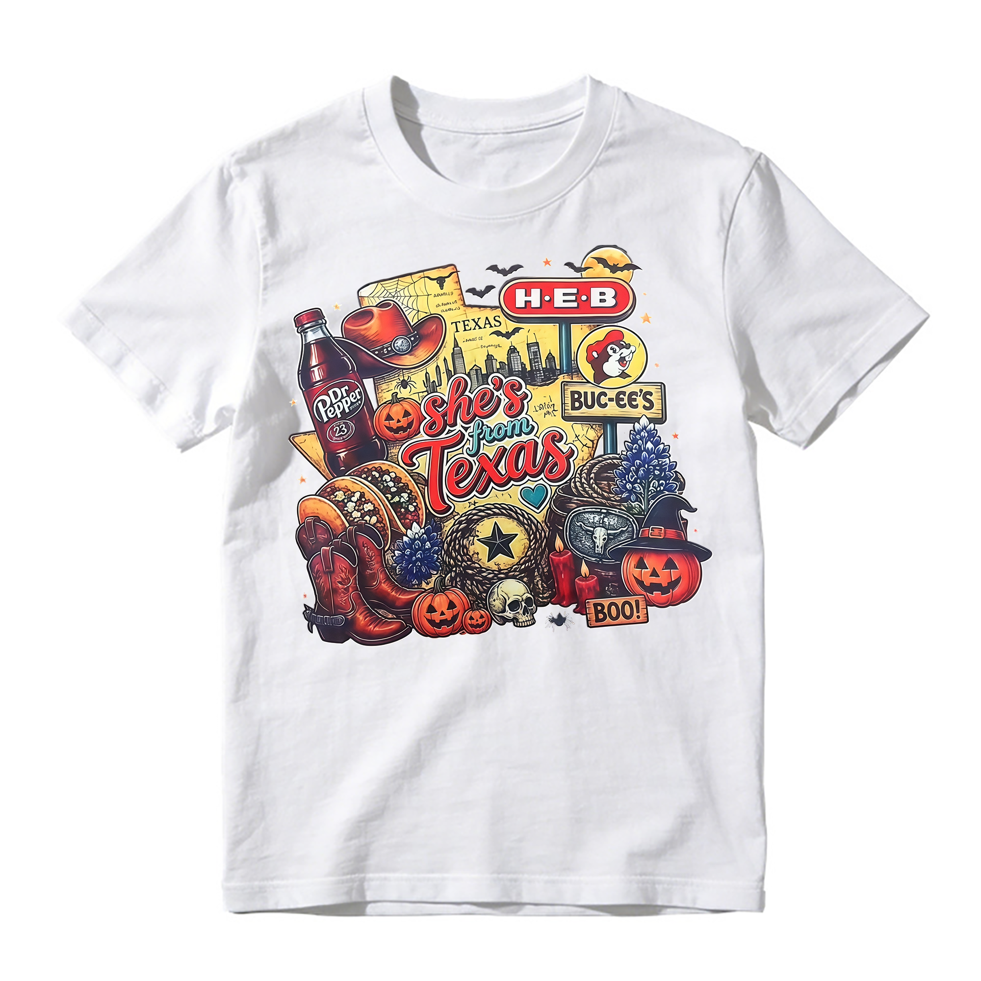 "She's From Texas" Halloween Collage T-shirt