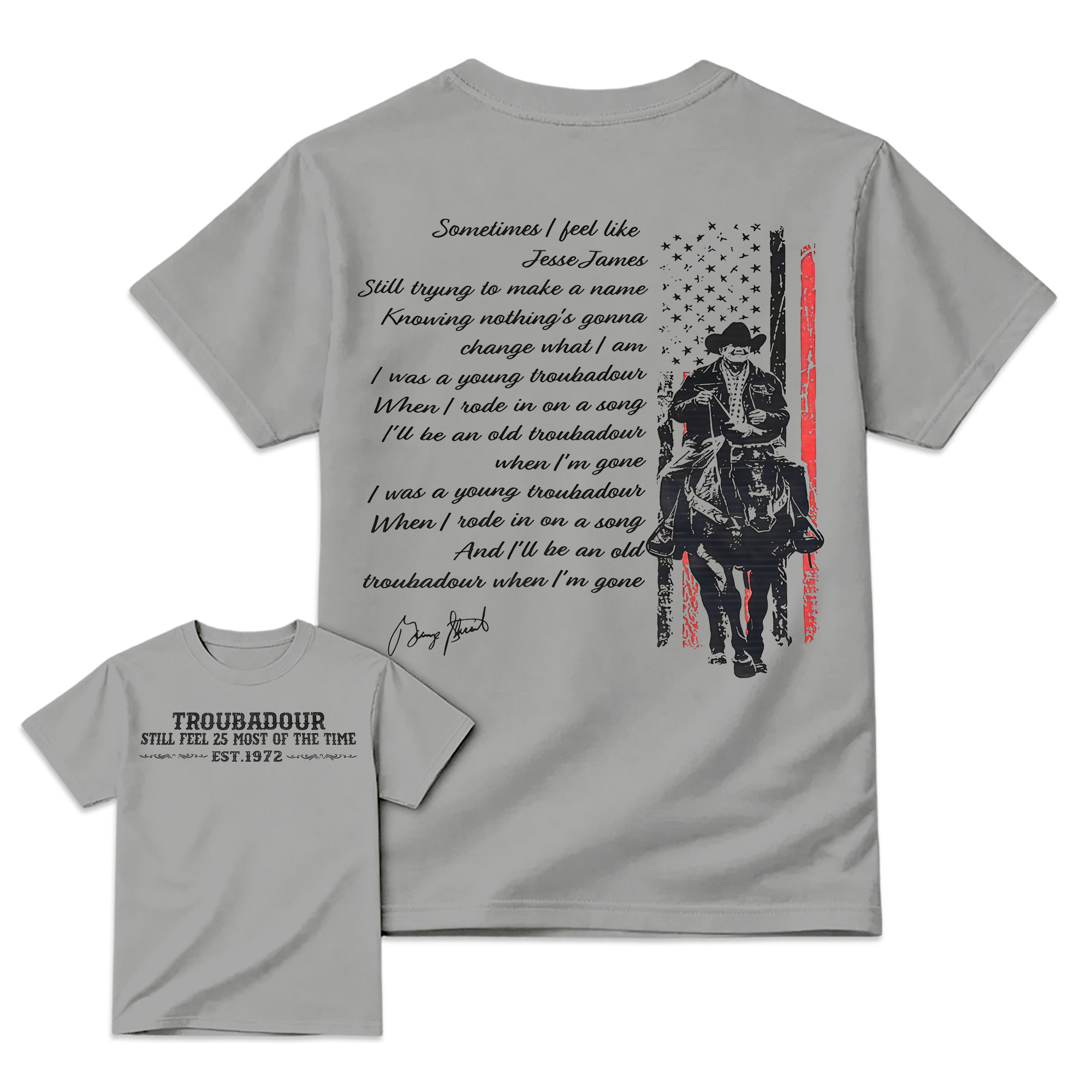 "Troubadour" George Strait Country Western T-shirt