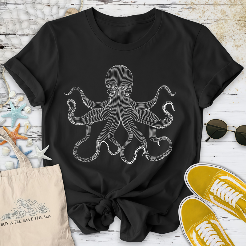 Octopus Line Art T-Shirt