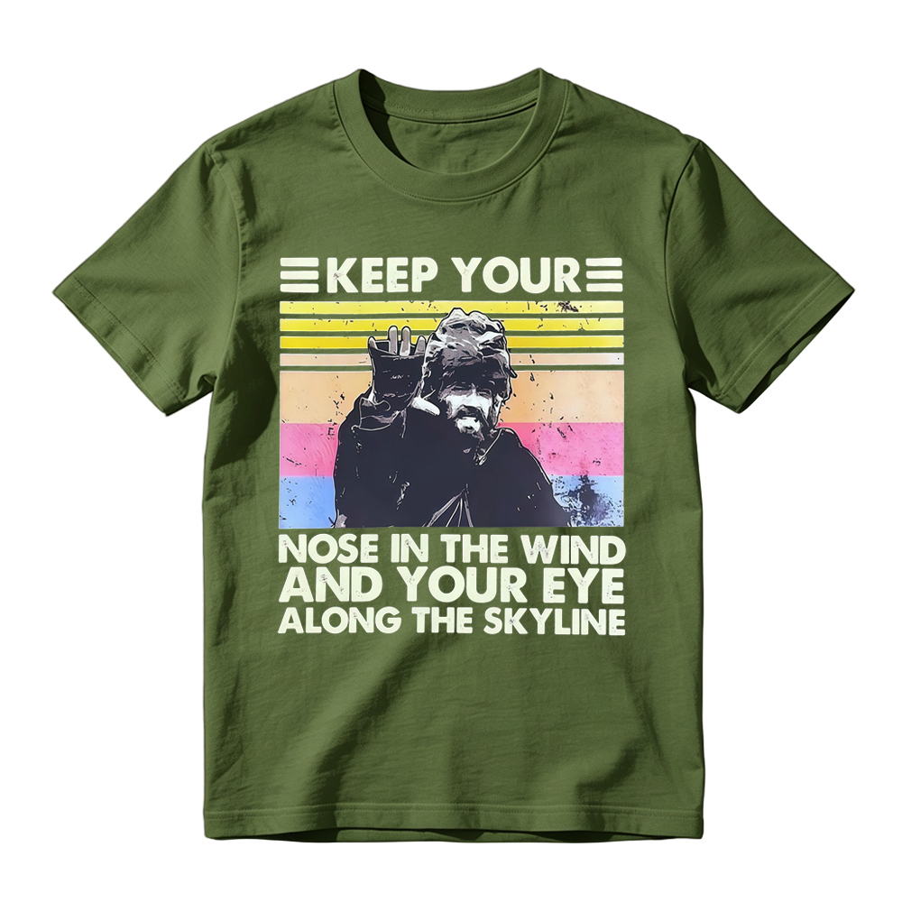 "Nose In The Wind" Retro Slogan Movie T-shirt