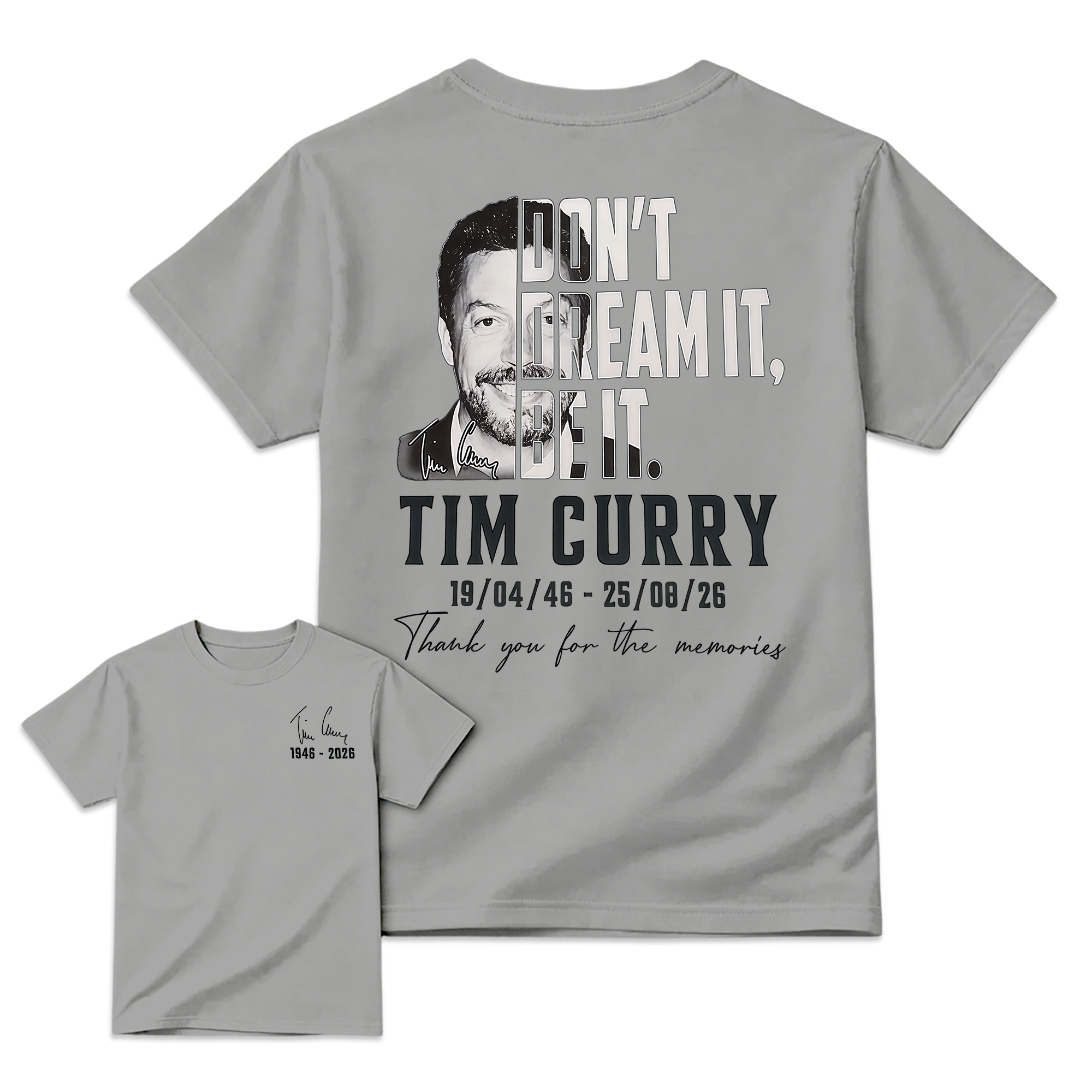 Tim Curry Signature "1946-2026" Retro Tribute T-Shirt