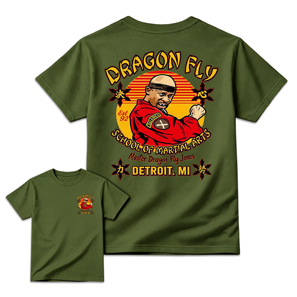 "Drag0n Fly" Retro Martial Arts T-Shirt, Vintage 90s Sitcom Comedy Tee