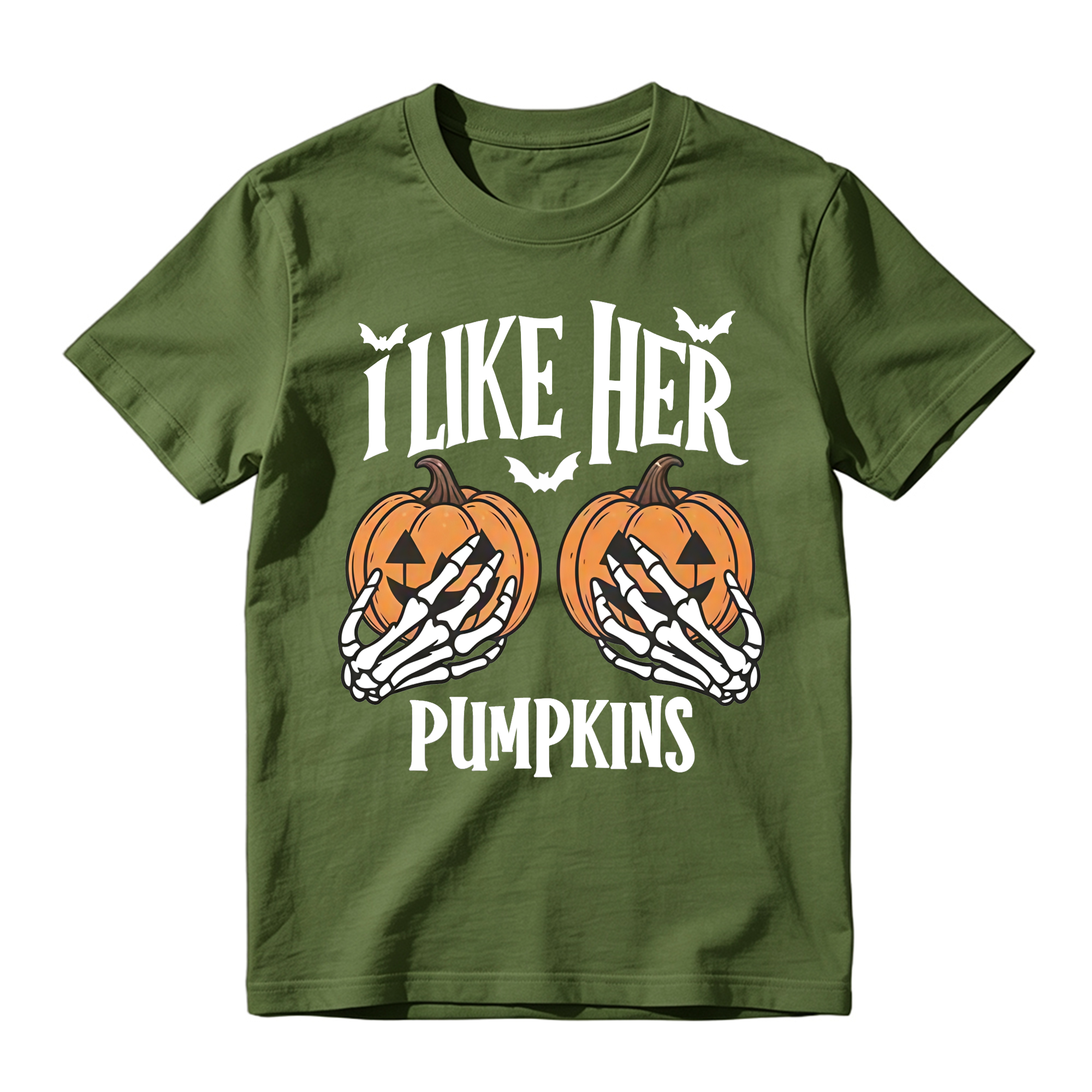 Matching His Hers Funny Halloween Couple Costume T-Shirts, Pumpkin/Broom Design