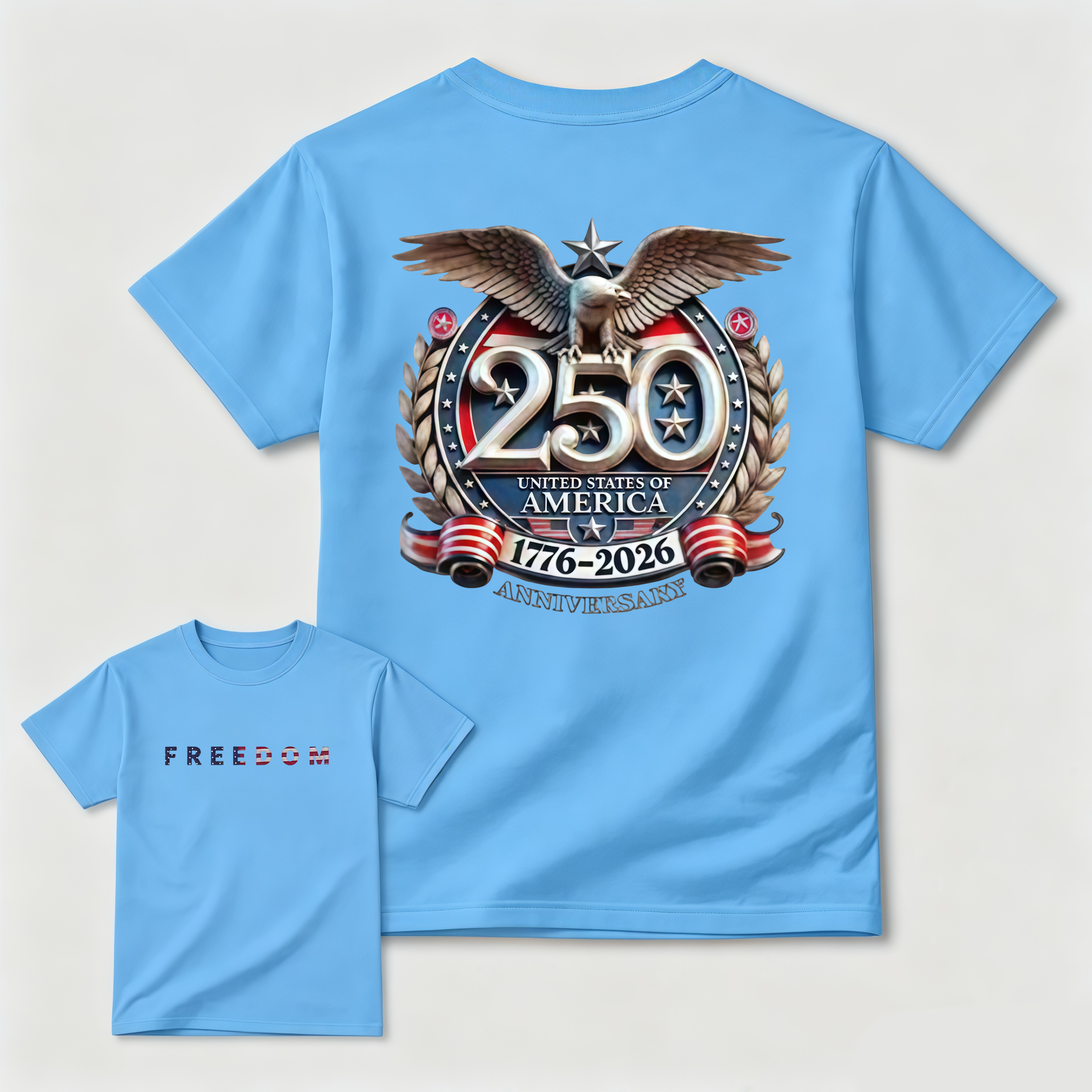 American 250th Anniversary Eagle Freedom Graphic T-Shirt