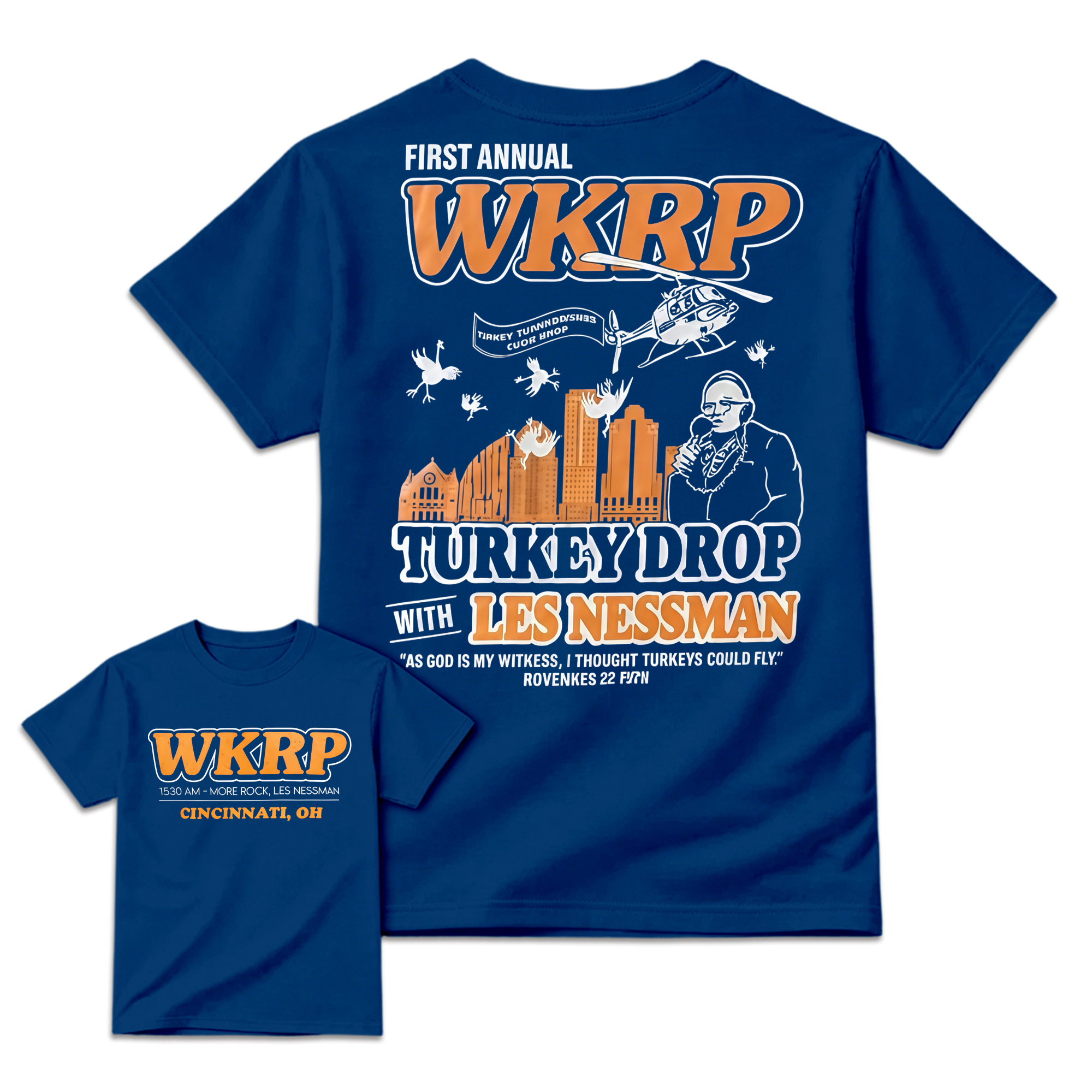 "As God Is My Witness" - WKRP Turkey Drop Retro Sitcom T-shirt