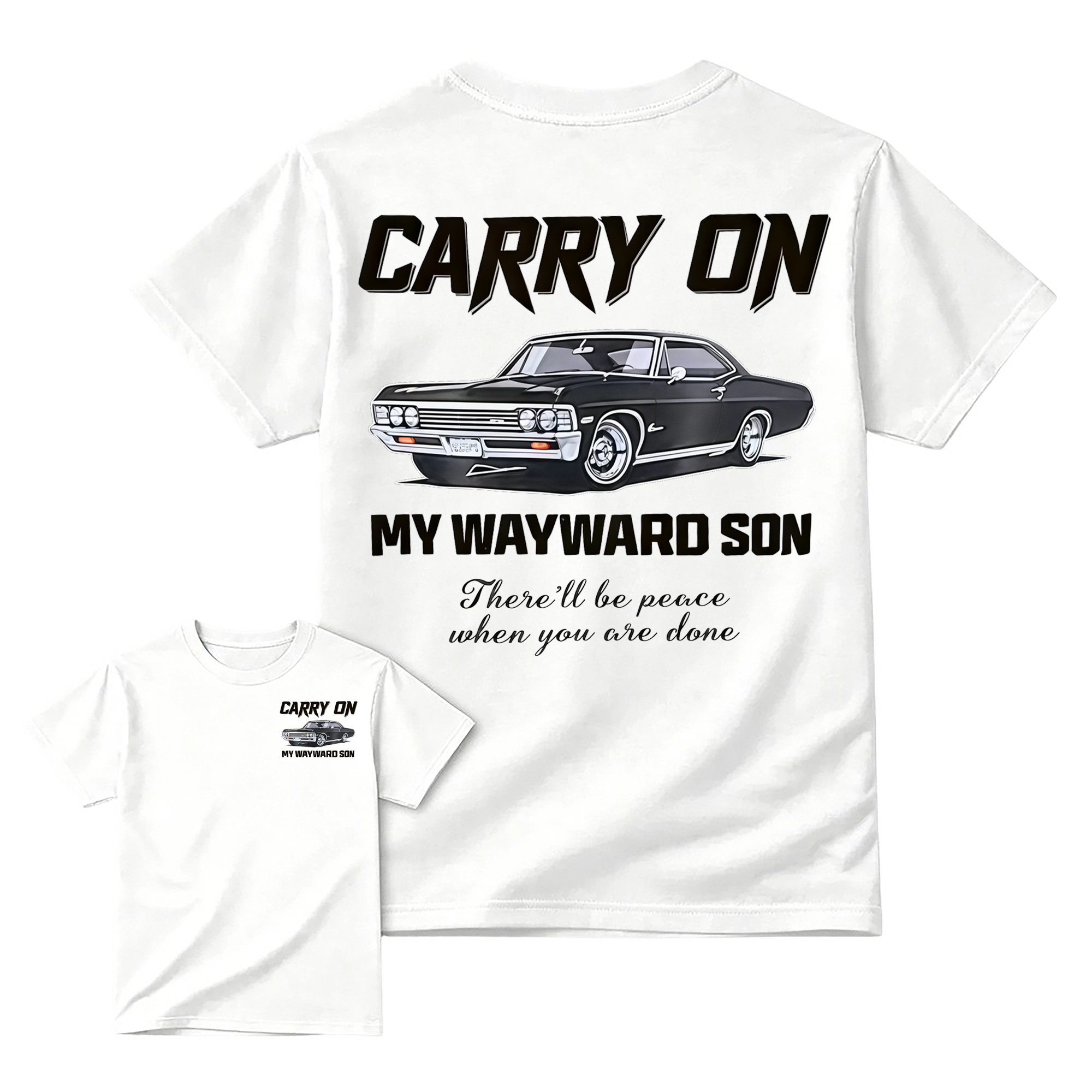 Supernatural Impala "Carry On My Wayward Son" Graphic T-shirt