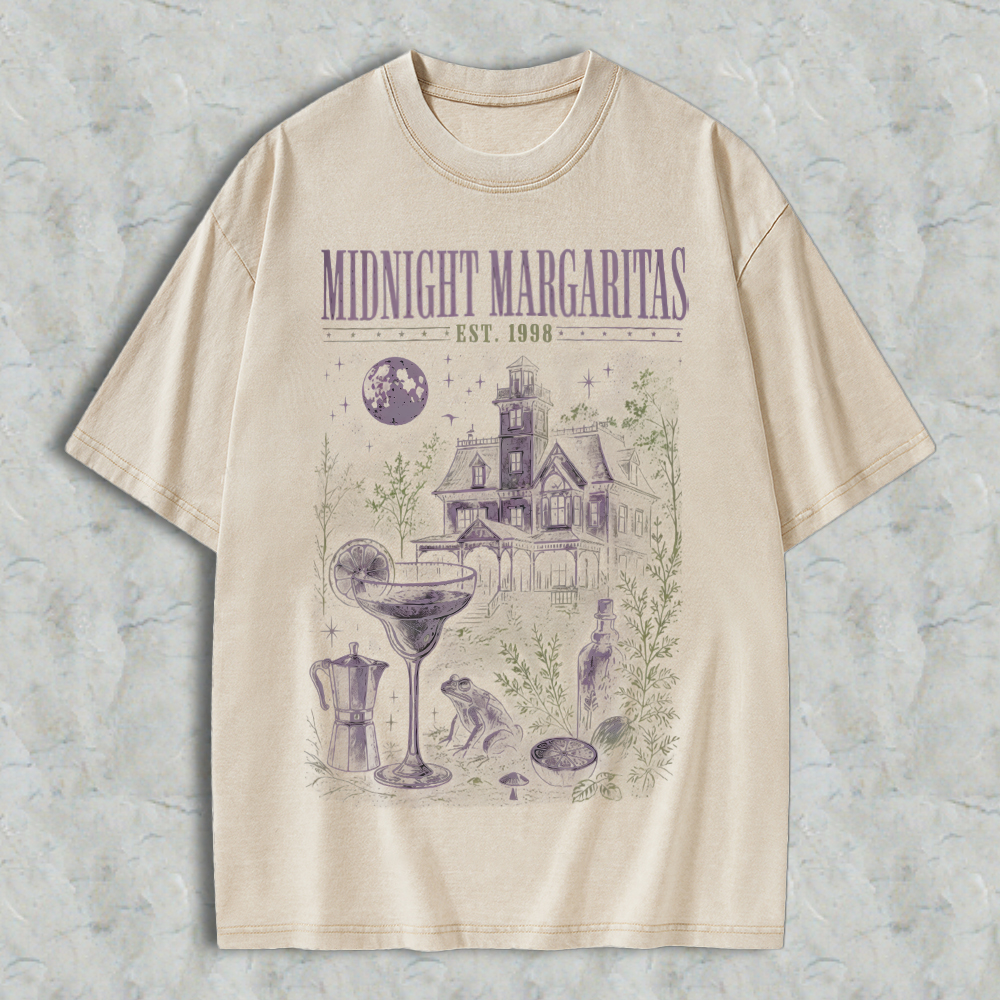 "Midnight Margaritas" Vintage Witchy Acid Washed T-shirt