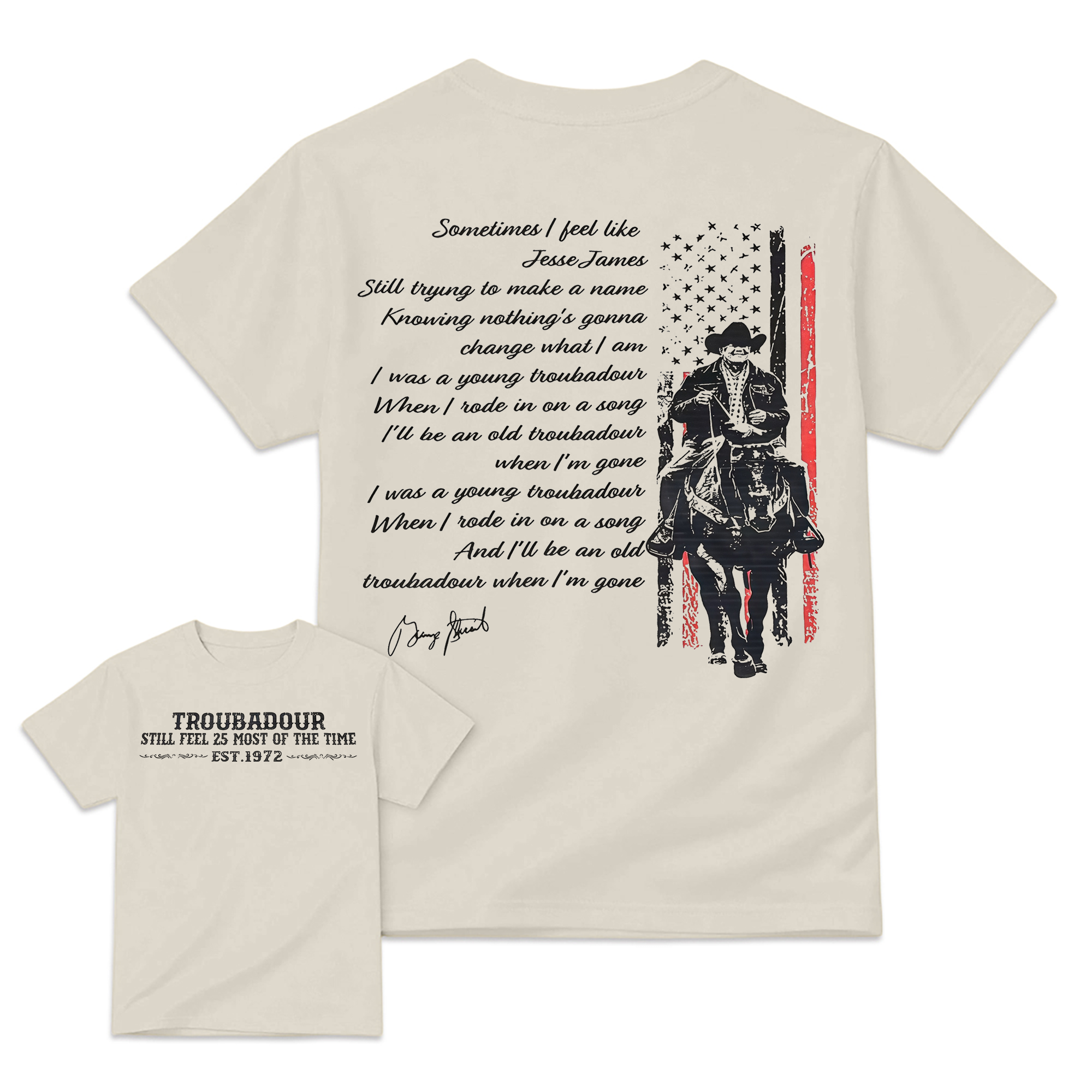 "Troubadour" George Strait Country Western T-shirt