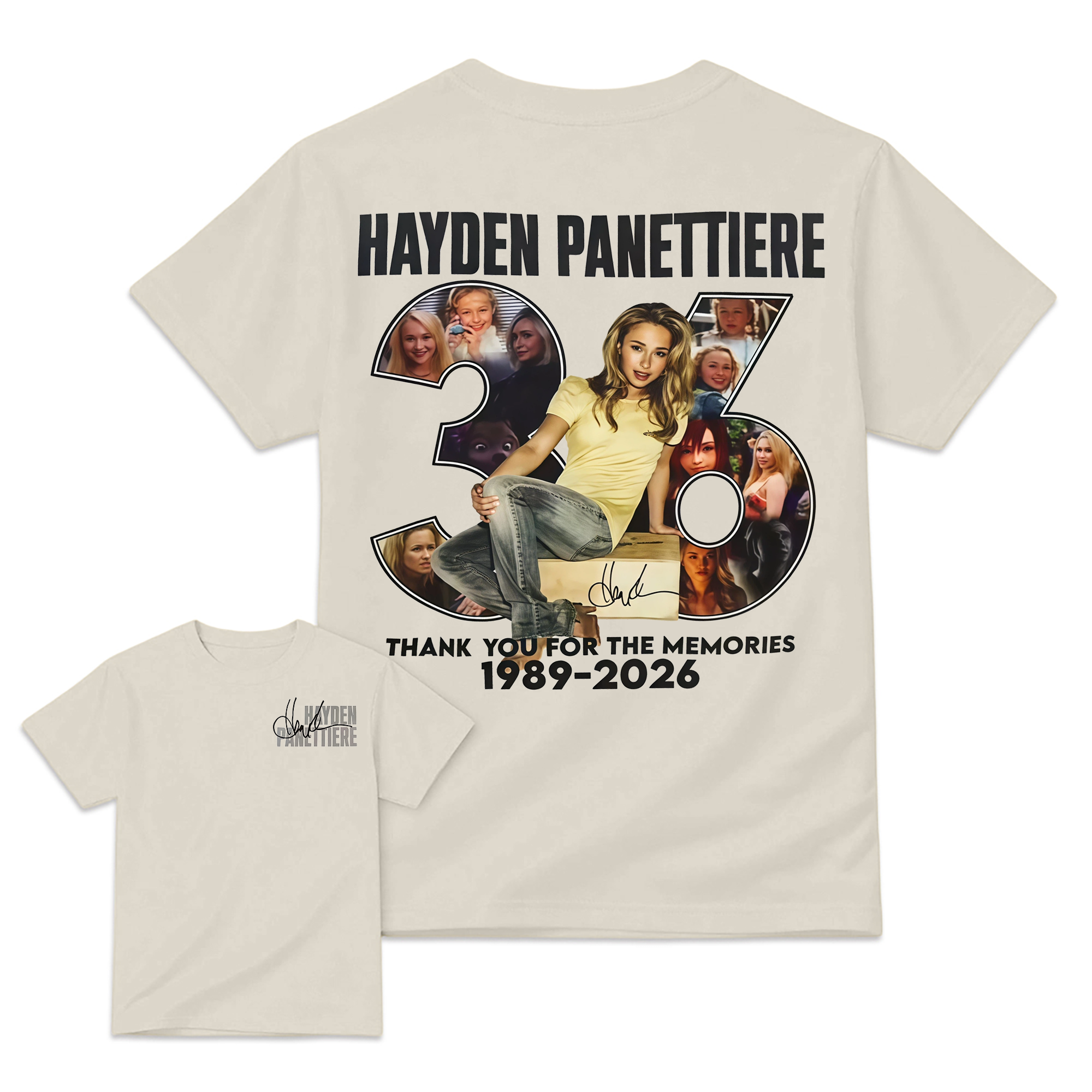 Hayden Panettiere Signature Memorial Photo Collage T-Shirt