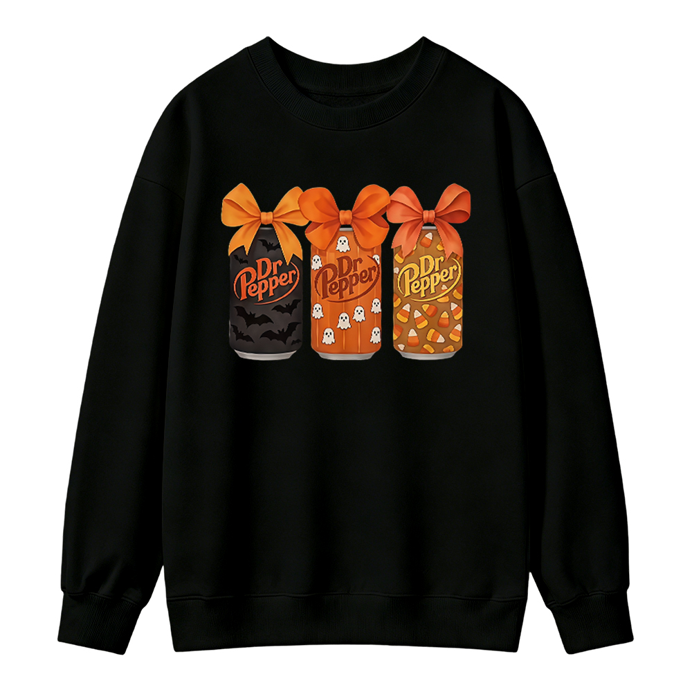 Dr Pepper Halloween Bow Black Sweatshirt