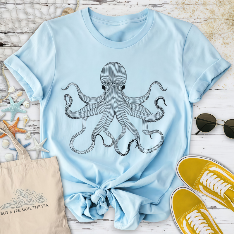 Octopus Line Art T-Shirt