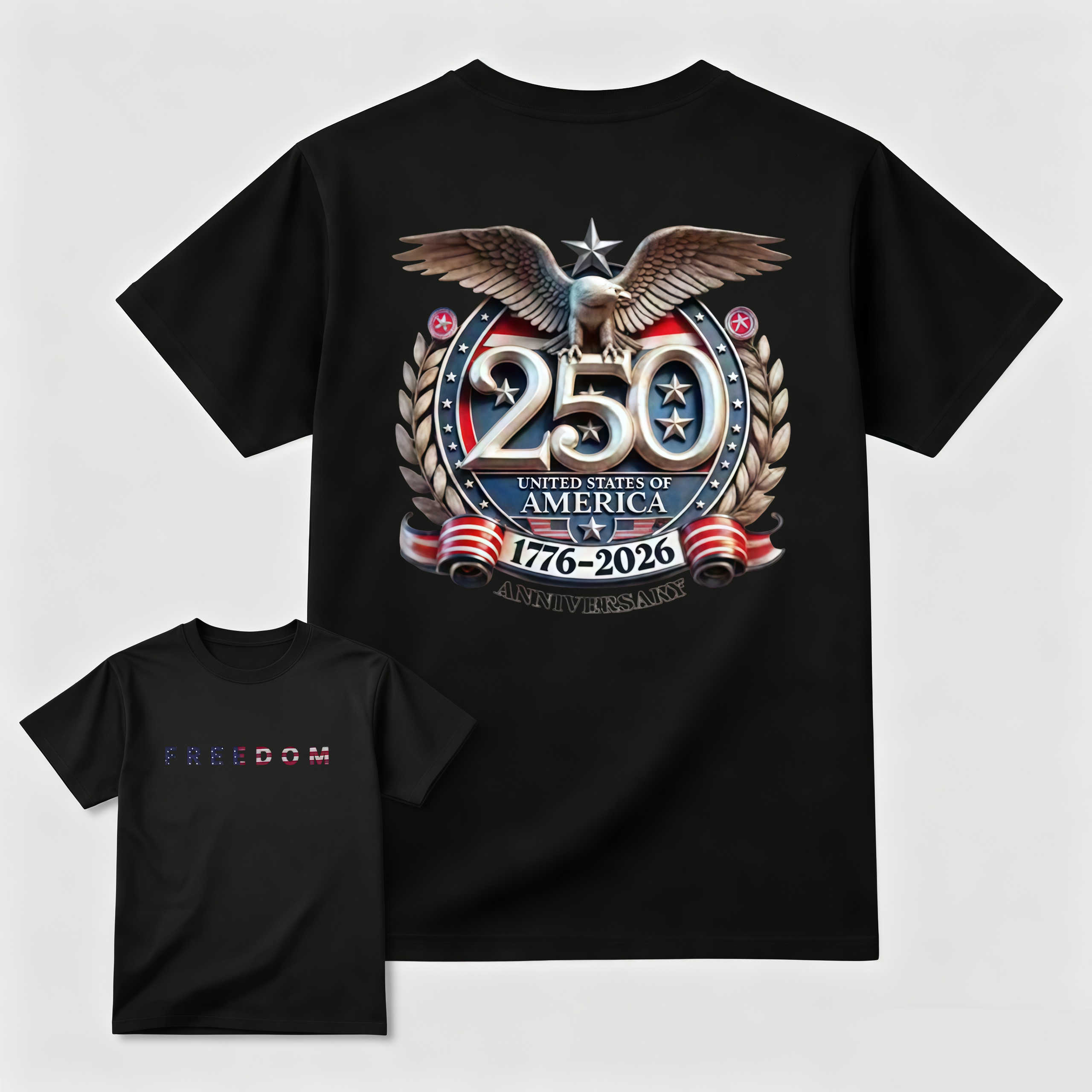 American 250th Anniversary Eagle Freedom Graphic T-Shirt