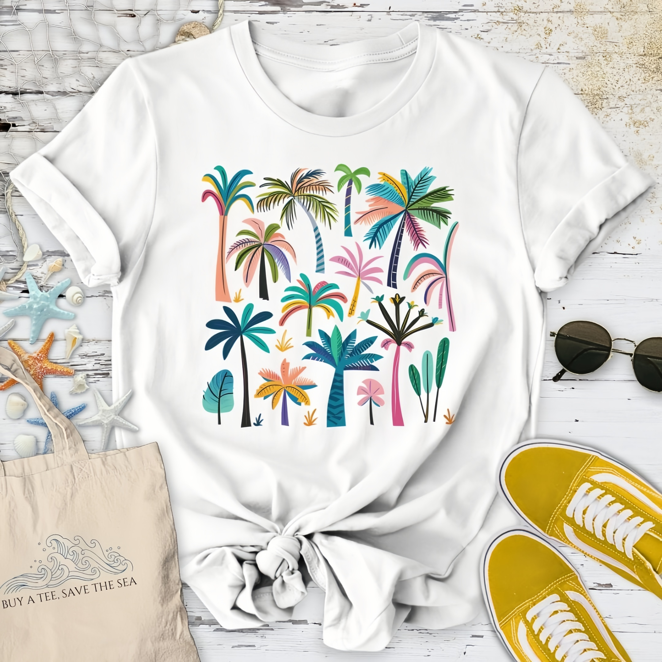 Field Of Colorful Palm trees T-Shirt