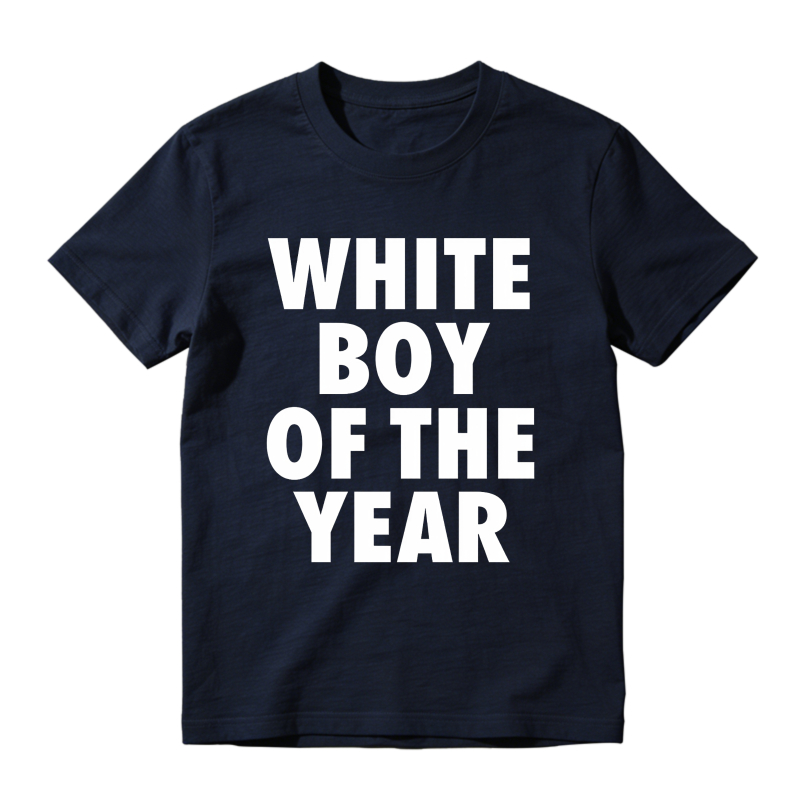 WHITE BOY OF THE YEAR SHIRT - Man Menswear Oversized Tshirt Streetwear Casual Classic Cotton Shortsleeve