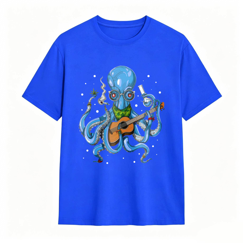 Octopus Playing Guitar With Lab Glassware Unisex Classic T-shirt