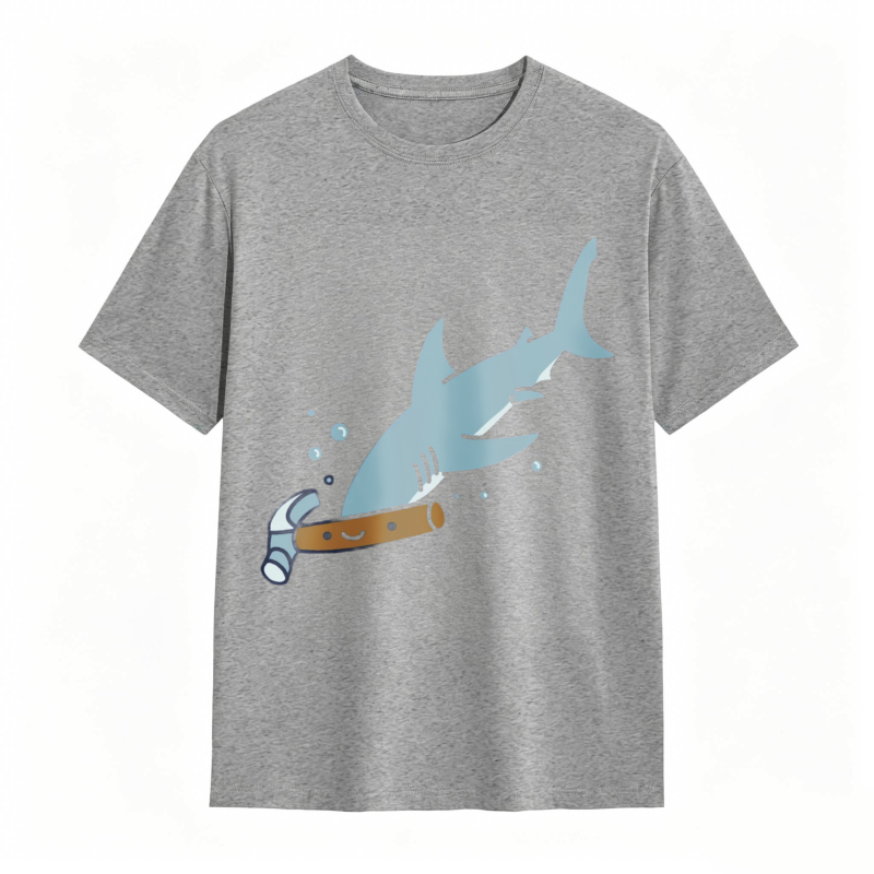 Shark With Hammer Pattern Unisex Classic T-shirt