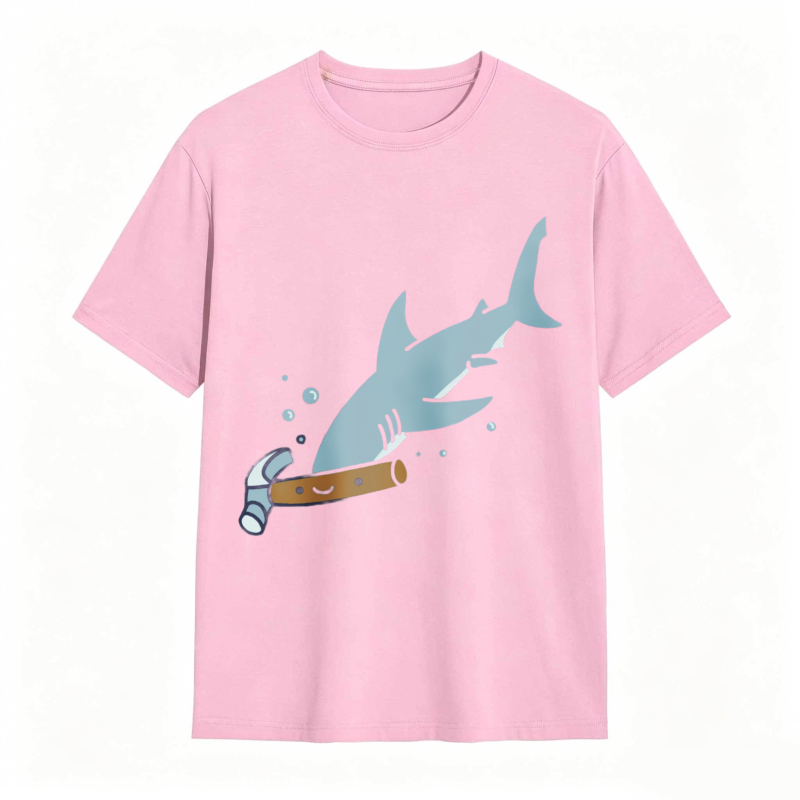 Shark With Hammer Pattern Unisex Classic T-shirt