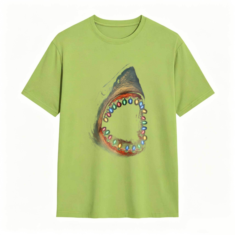 Shark With Colorful Teeth Pattern Unisex Classic T-shirt