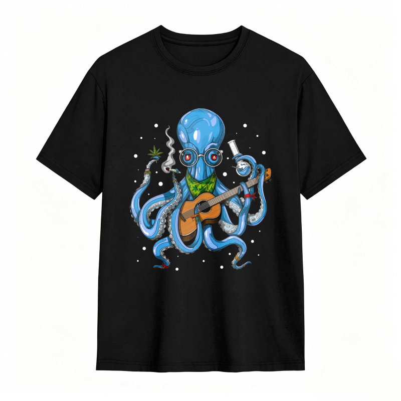 Octopus Playing Guitar With Lab Glassware Unisex Classic T-shirt