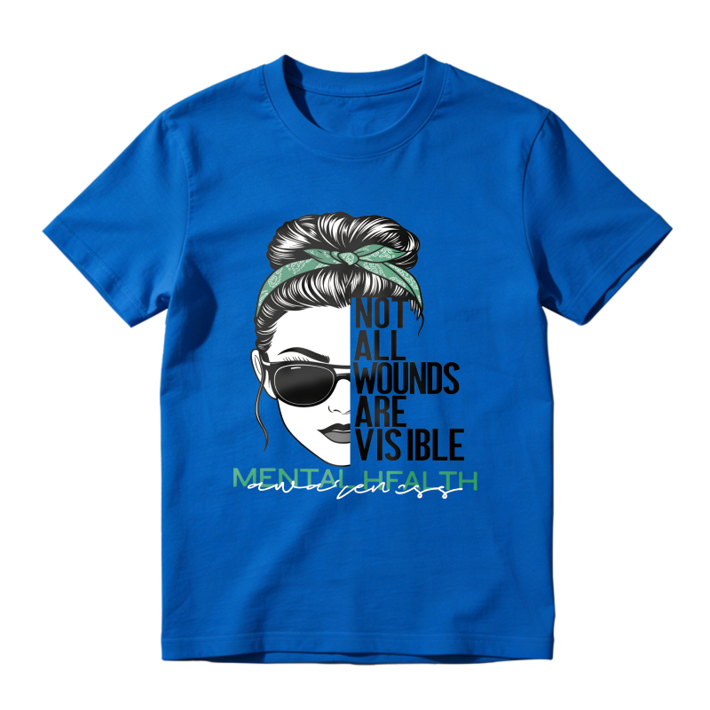 Fashion Designer TShirts with Mental HealthAwareness Graphic Tee Not All Wounds Are VisibleCasual