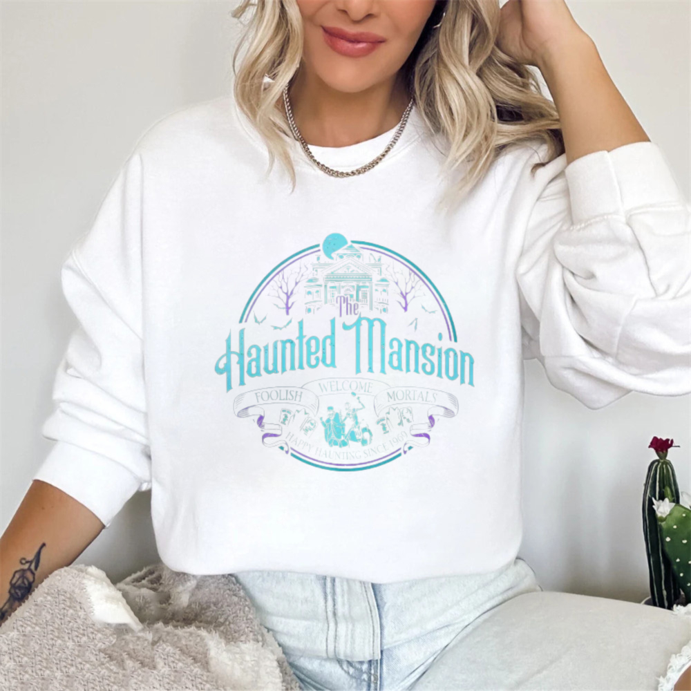 Haunted Mansion Gothic Horror House Moon Skeletons Sweatshirt