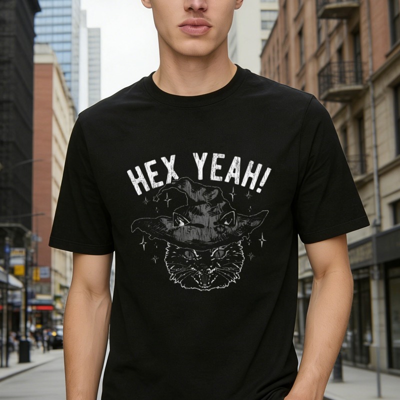 Hex Yeah Witch Cat Graphic T-shirt