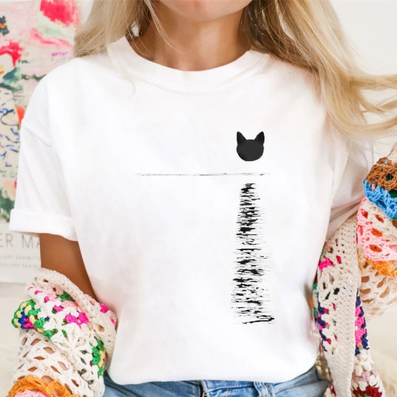 Cat Face And Tail Pattern Unisex Classic T-shirt