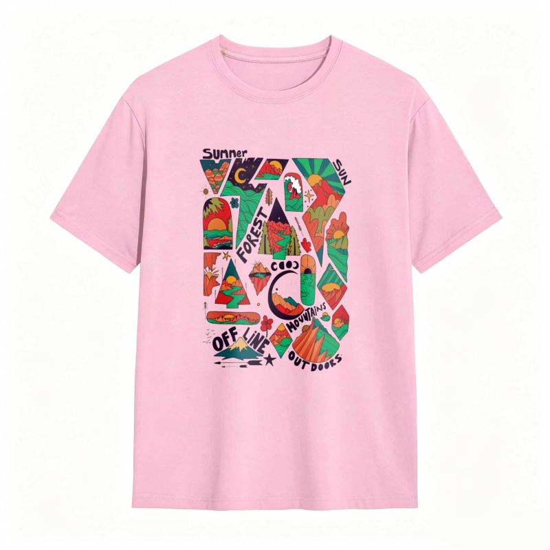 Summer Sun Forest Mountains Outdoor Adventure Nature Landscape Unisex Classic T-shirt