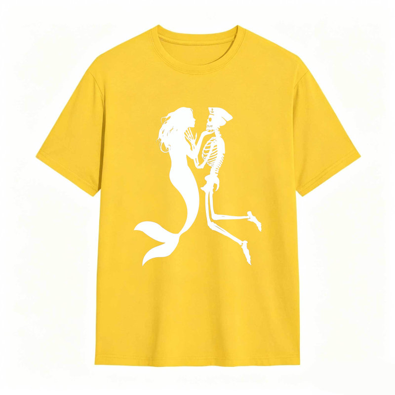 Mermaid And Skeleton Dancing Silhouette Unisex Classic T-shirt