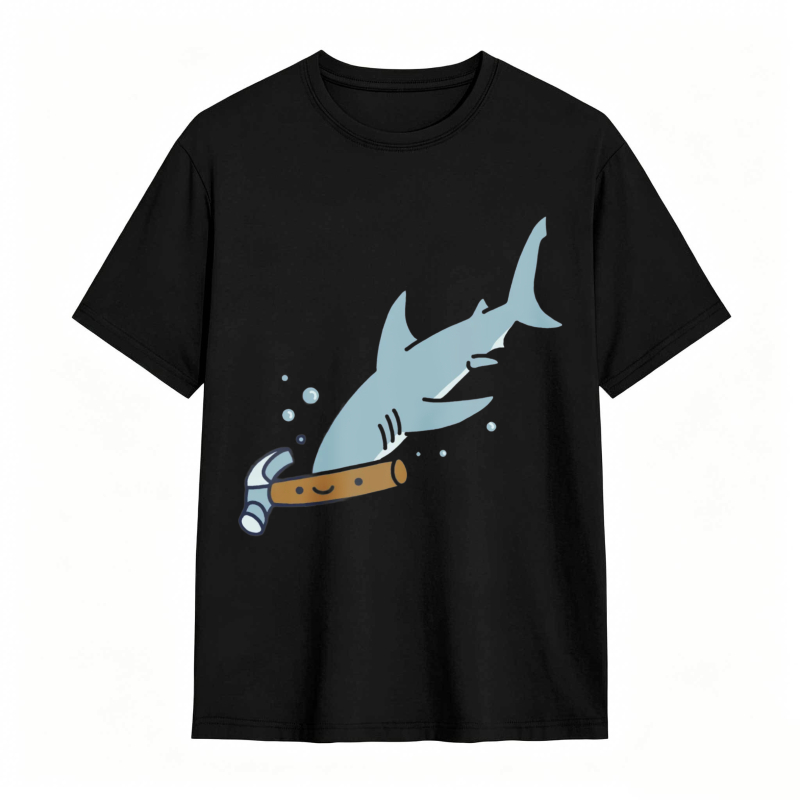 Shark With Hammer Pattern Unisex Classic T-shirt