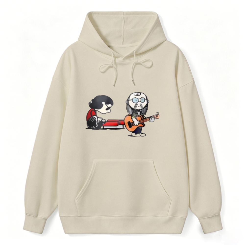 Cartoon Musicians Playing Guitar And Keyboard Unisex Classic Hoodie