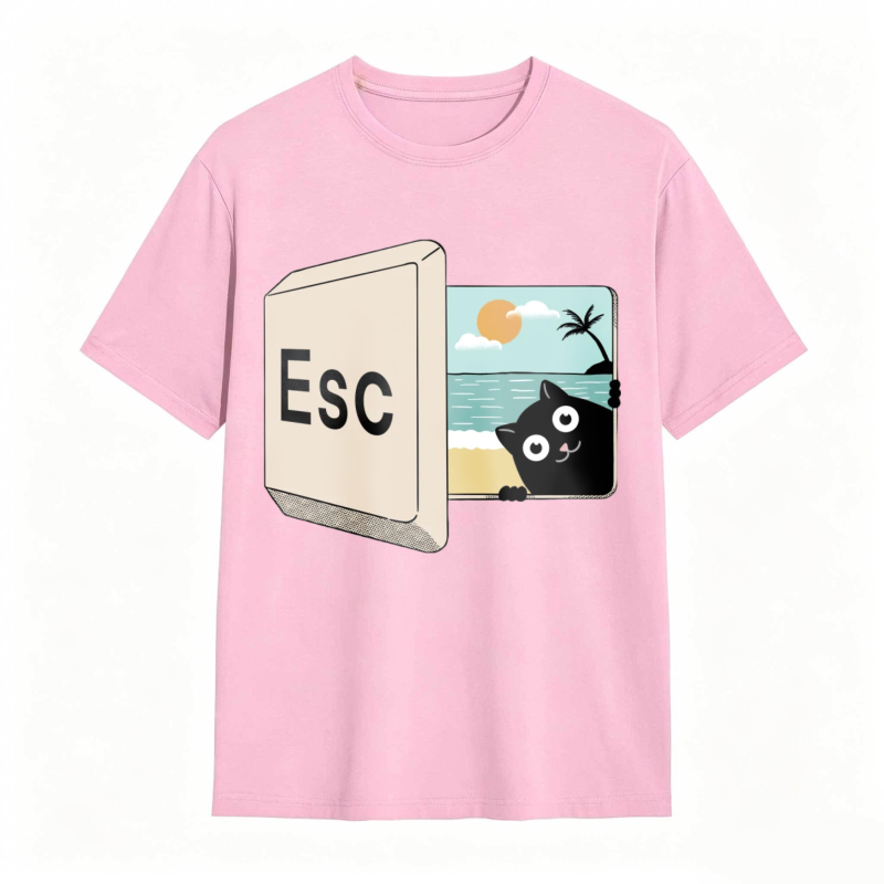 Esc Key Cat Beach Scene Unisex Classic T-shirt
