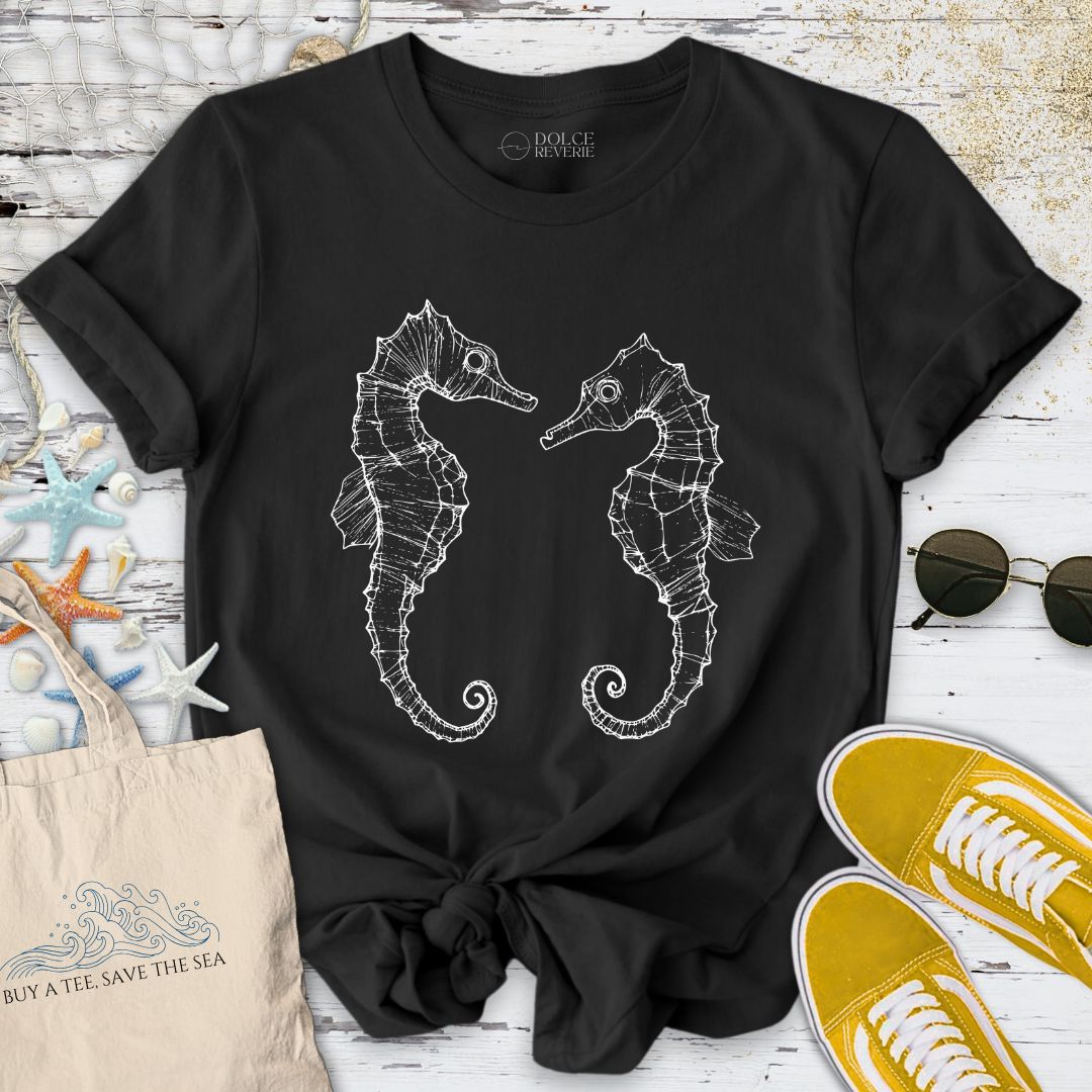 Seahorses Line Art T-Shirt