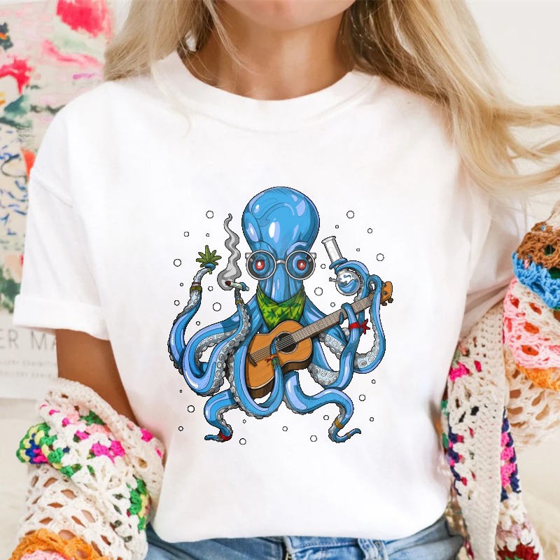 Octopus Playing Guitar With Lab Glassware Unisex Classic T-shirt