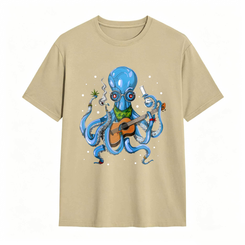 Octopus Playing Guitar With Lab Glassware Unisex Classic T-shirt
