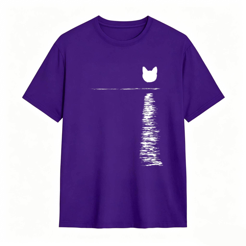 Cat Face And Tail Pattern Unisex Classic T-shirt