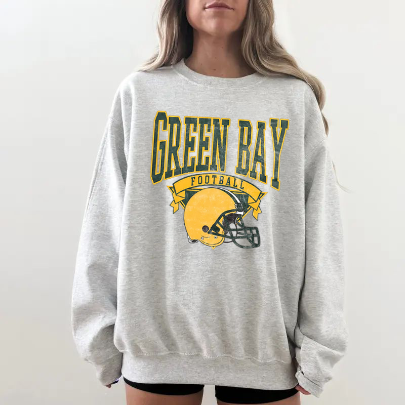 Vintage Football Sweatshirt Hometown Team Pullovers Sublimation Print Soft Cozy Retro Style Comfortable All-Season Wear