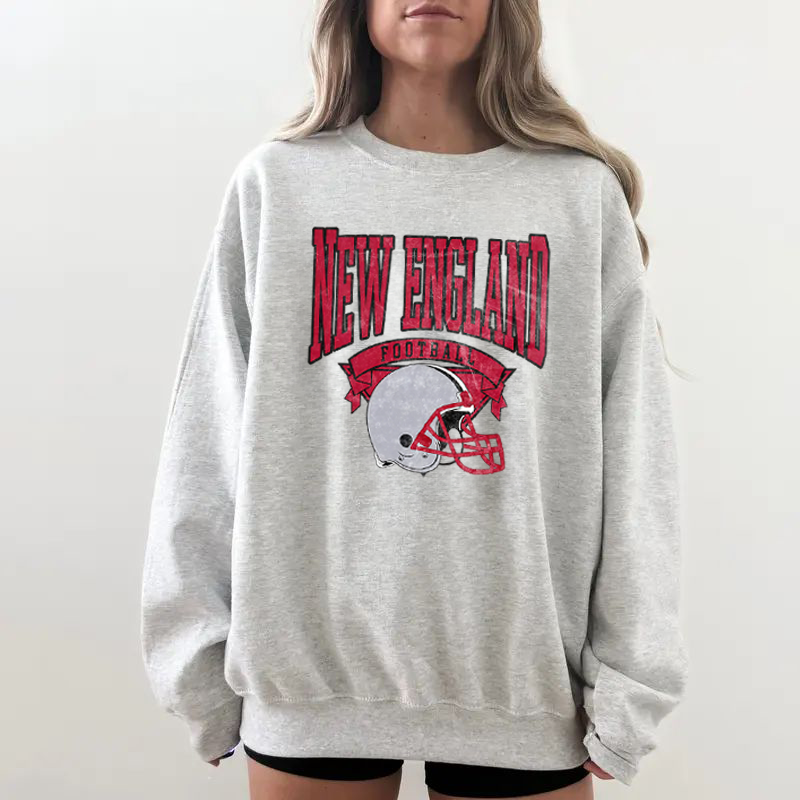 Vintage Football Sweatshirt Hometown Team Pullovers Sublimation Print Soft Cozy Retro Style Comfortable All-Season Wear