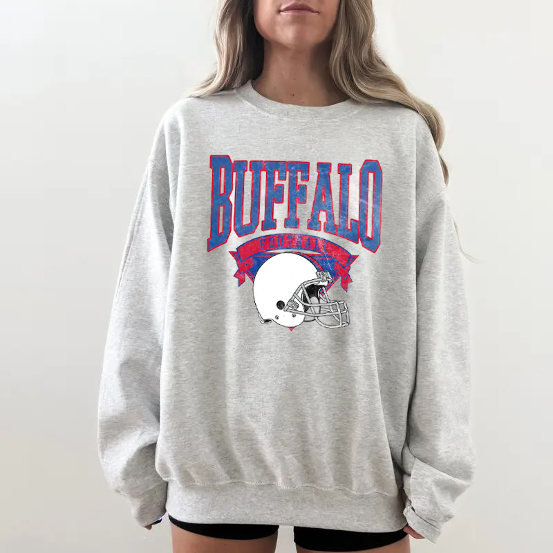 Vintage Football Sweatshirt Hometown Team Pullovers Sublimation Print Soft Cozy Retro Style Comfortable All-Season Wear