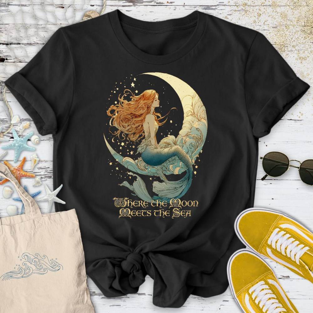 Moon Meets The Sea, Mermaid T-Shirt