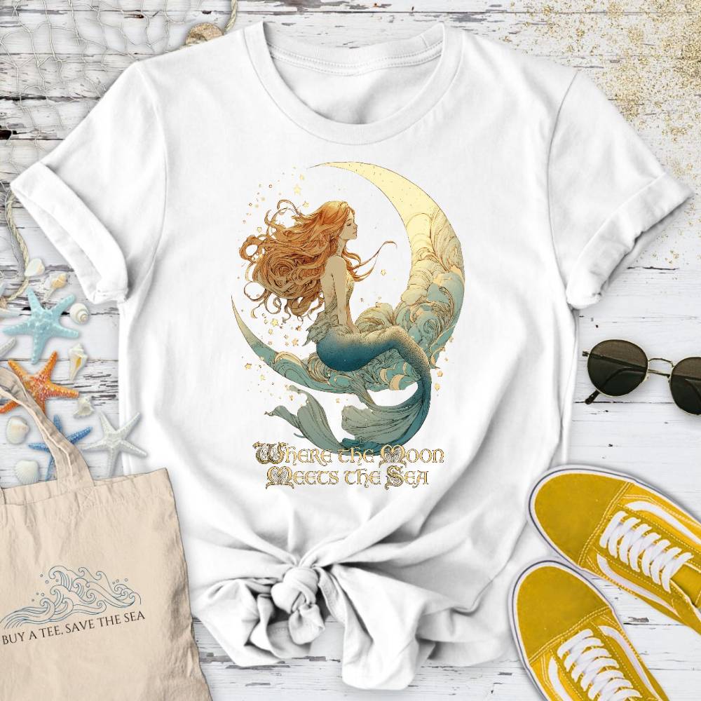 Moon Meets The Sea, Mermaid T-Shirt