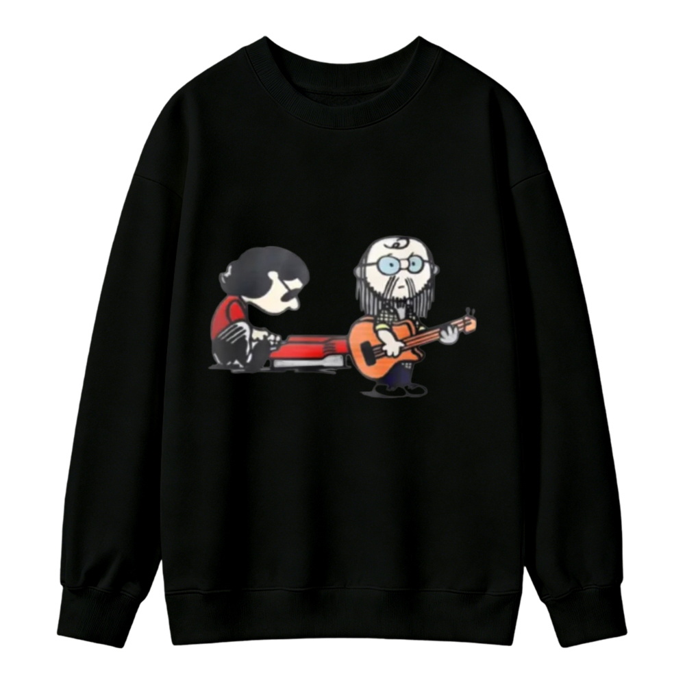 Cartoon Rock Band Guitar Player Graphic Sweatshirt