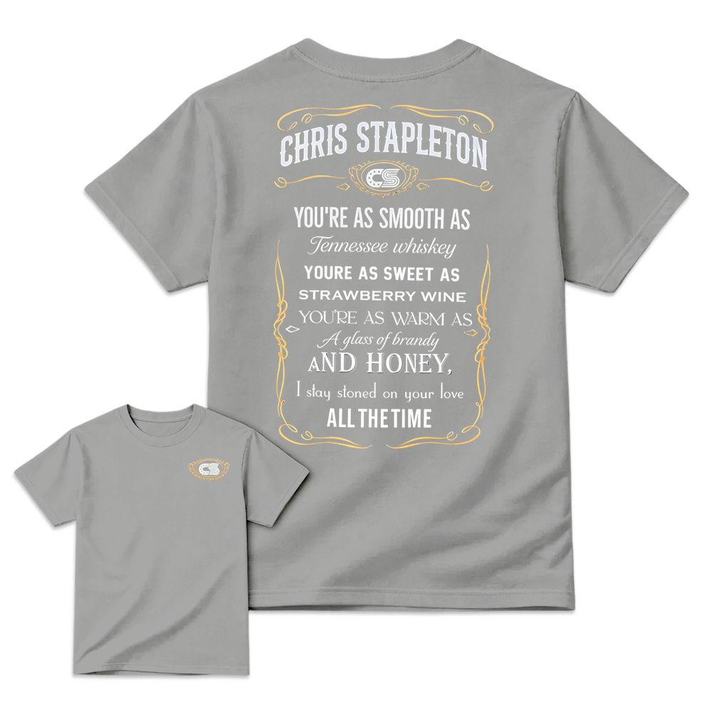 Chr1s St4pleton Inspired Graphic T-Shirt, "Tennessee Whiskey" Country Song Lyrics Tee, Vintage Western Rodeo Outfit, Country Music Fan Gift