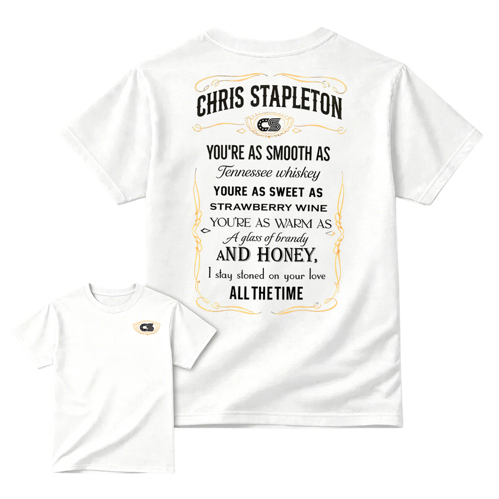 Chr1s St4pleton Inspired Graphic T-Shirt, "Tennessee Whiskey" Country Song Lyrics Tee, Vintage Western Rodeo Outfit, Country Music Fan Gift