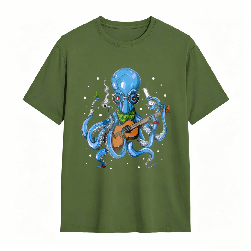 Octopus Playing Guitar With Lab Glassware Unisex Classic T-shirt