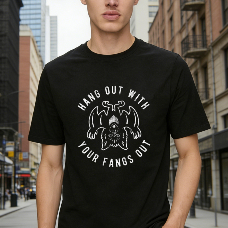 Hang Out With Your Fangs Out Vampire Bat Graphic T-shirt
