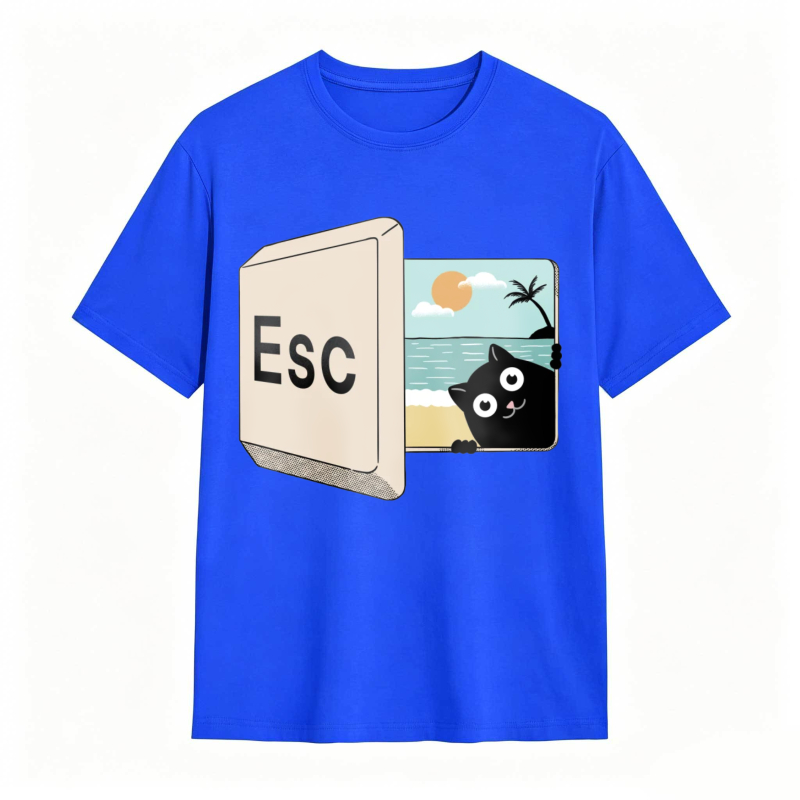 Esc Key Cat Beach Scene Unisex Classic T-shirt