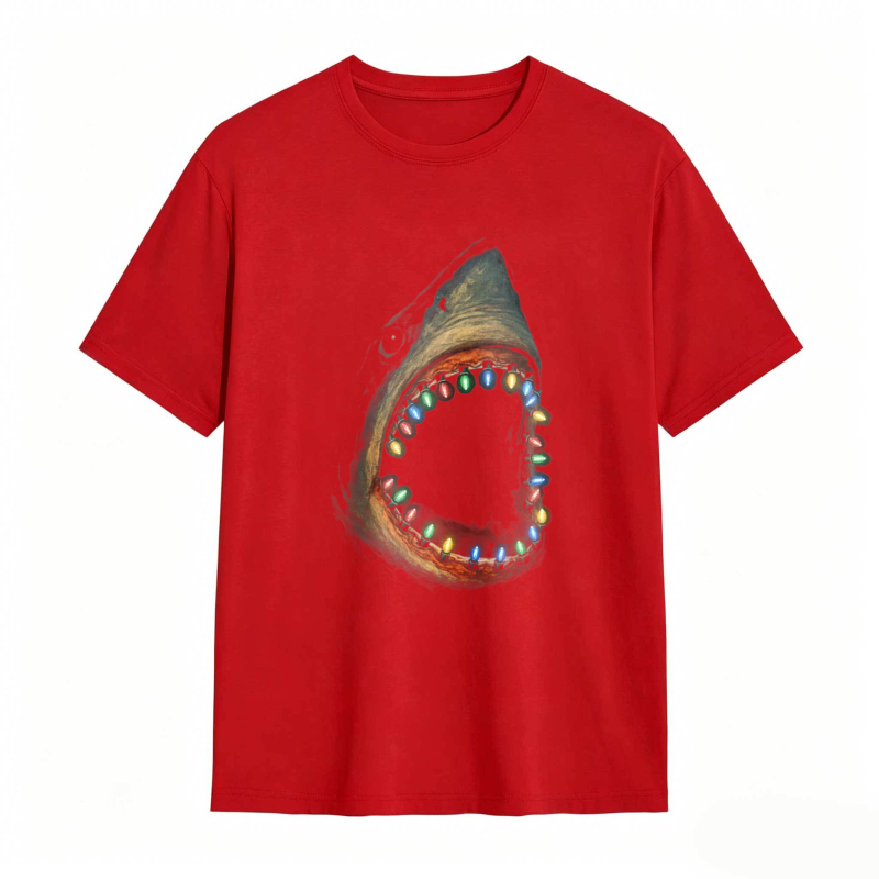 Shark With Colorful Teeth Pattern Unisex Classic T-shirt