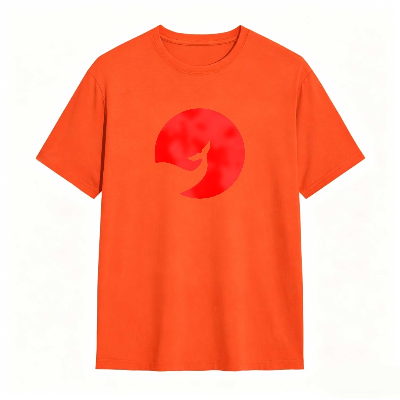 Red Circle With White Bird Silhouette Unisex Classic T-shirt