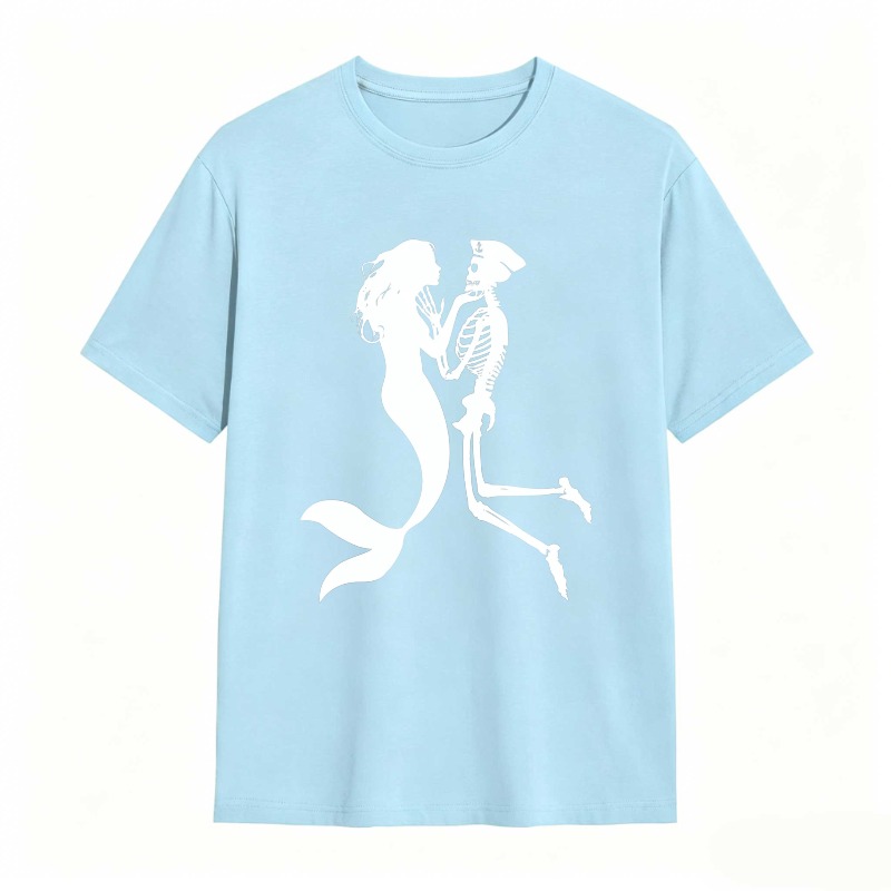 Mermaid And Skeleton Dancing Silhouette Unisex Classic T-shirt